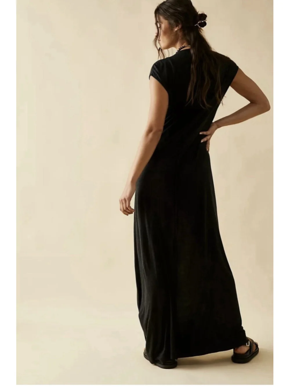 Free People Black Twisted Front Maxi Dress